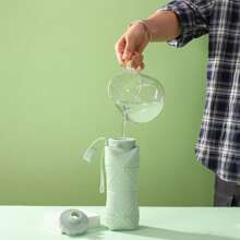 1 pieza Taza plegable de silicona creativa, botella deportiva portátil al aire libre, vaso de agua retráctil y resistente a los golpes para viajes, vaso reutilizable al por mayor
