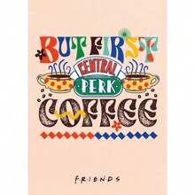 Stampa artistica da parete del telefilm Friends, cartellone cartoni animati vintage, dipinto su tela con divano del Central Perk Cafe, decorazione per caffetteria, opzione con cornice
