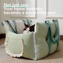 1 pieza Cama de viaje para mascotas de gatos y perros con seda refrescante - Portador ajustable con bandolera con fijación segura para viajes al aire libre