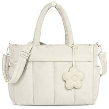 NEWHEY 女士笔记本电脑手提包 15.6 英寸轻质羽绒手提包工作包绗缝旅行手提包带肩带大号电脑公文包教师包护士包适合休闲办公旅行 - 彩色 - 查看 11