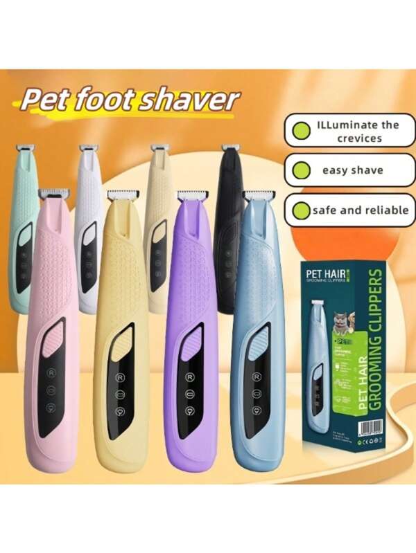 Multi Color Pet Clipper Rechargeable With LED LightPortable Safe For Cats Dogs Paw/Foot/Ear/Eye Hair Trimmer Electric Pet Grooming Shaver