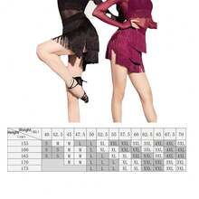 拉丁舞女短裙成人流苏连衣裙练功/舞台服装演出三层裙恰恰舞服装 - 彩色 - 查看 5