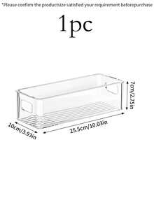 1 Pack Of 2pcs/1pc Desktop Clear Storage Box, Home Organizer For Underwear, Socks, Miscellaneous Items, Cosmetics, Kitchen, Refrigerator - Clear - View 12