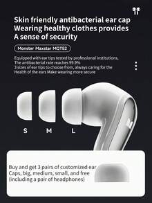 Monster MQT52 TWS 无线耳机游戏降噪耳机跑步运动耳塞低延迟高清通话耳机 - 均碼 - 查看 8