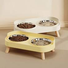 Nouvelles doubles bols d'alimentation et de boisson pour chats, table à manger mignonne pour animaux de compagnie, bols disponibles en plusieurs couleurs et styles, bol pour animaux de compagnie universel - Multicolore - Voir 3