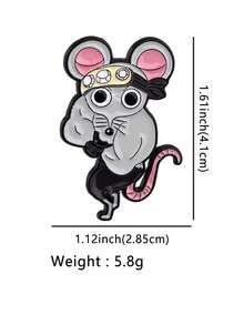 1 件装动漫老鼠珐琅别针可爱动物胸针松针翻领别针徽章背包服装配饰时尚珠宝朋友礼物 - 彩色 - 查看 8