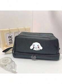 Sanrio Sanrio Hello Kitty & Kuromi & Pochacco Pencil Case,Pink Heart Zipper,Large Capacity Pencil Case, Waterproof Double Pen Case,Cartoon Stationery Bag,Multi-Functional Stationery Box - Cartoon Anime Design, Pencil Case, Storage Container