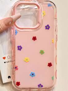 可爱卡通兔子花朵波浪边框手机壳，兼容 17 Pro Max、17 Pro、17、16、15、14、13、12 Pro Max、11，软壳后盖