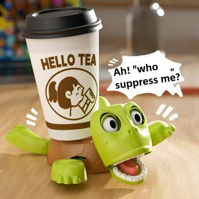 1 件乌龟杯架，3D 打印乌龟杯垫，表情有趣，将玻璃杯放在杯子背面时会睁开眼睛，用于办公桌的杯垫，用于咖啡和玻璃杯的饮料垫，家居装饰和厨房配件，适用于客厅、餐厅、办公室，返校用品礼物