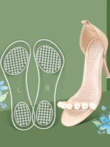 1 Đôi sandal cao gót trong suốt, có đệm toàn bộ, vô hình dành cho nữ, chống trơn trượt, thoải mái, siêu mềm, thoáng khí đặc biệt. - Trong sáng - Xem 1