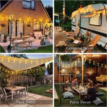 Solar String Lights, Small Crystal Ball/Waterdrop-Shaped Lights, Outdoor String Lights, With 8 Lighting Modes, Waterproof, Powered By Solar Energy. Suitable For Summer Gardens, Yards, Porches, And Can Be Used For Wedding And Party Decorations (Warm White).