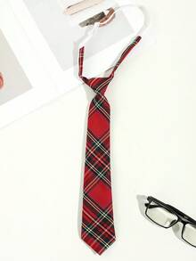 1条女士学院风蝴蝶结领带，适合校服、派对、日常穿着，也可用于圣诞装饰 - 格子領帶 - 查看 9
