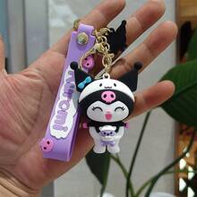 Sanrio 1pc Sanrio Kuromi Silicone Keychain Pendant, Cartoon Cute Bag Keychain Pendant Small Gift,