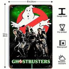 1PC 2D Flat Ghostbusters Sign, Vintage Movie Poster Art, Humorous Wall Decor, Retro Tin Sign, Classic Film Decor, Ghostbusters Quote, Perfect For Movie Room Or Living Room, 8x12 Inches / 20x30 Cm - Multicolor - View 3