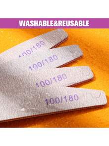 Bộ dũa và đánh bóng móng tay 100/180 grit, dụng cụ làm móng chuyên nghiệp hai mặt, thích hợp cho móng acrylic. - Hồng - Xem 7