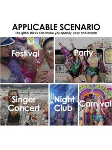 1PC/3PCS/6PCS Holographic Glitter Gel, Long-Lasting Waterproof And Sweat-Proof Party Glitter, Suitable For Stage Performances, Dazzling, Mermaid Theme Holographic Thick Glitter Festival Carnival Accessories