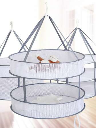 Home & Living,Laundry Double-Layer,Clothes Drying Net, Drying Net Pocket, Household Clothes Basket, Underwear, Socks, Jumpers Drying God, Foldable Drying Racks,Portable, Multi-Functional Clothes Drying Net,Home Essentials