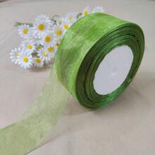 1 Roll 4cm Wide 45m Length Luxury Tulle Ribbon Bowknot Organza Fabric Flowers Gift Wrapping Sewing Accessories, For Birthday Party, Bridal Wedding, Holiday Gift, Rainbow Sheer Organza Ribbon, Width 1.57 Inch, Length 45m, Multi-Color, Suitable For DIY Rose, Fresh Flower Gifts Packaging, Wedding Party Bows, Applicable For Bouquets, Hair Accessories, Christmas And Easter Party Decoration, Valentine's Day Gift Wrapping, Bohemian Style, Wedding Ceremony Venue Decor, Bridal Shower
