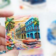 1 件树脂冰箱贴，热带雨林、马丘比丘、伊瓜苏瀑布、基督救世主图案的旅行纪念品，适合家居、厨房、卧室，创意礼品，南美之旅 - 彩色 - 查看 9