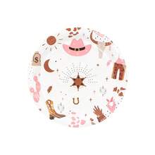 10 件/20 件西部女牛仔派对装饰餐具女牛仔生日派对用品包括盘子、餐巾、杯子，适用于狂野西部女牛仔主题派对装饰餐具 - 彩色 - 查看 12