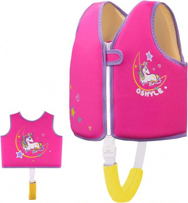 OSHYLE Chaleco salvavidas para niños - Chaqueta de natación de Neopreno para niños y niñas Chaleco Salvavidas Flotante de Neopreno para natación para niños de 1 a 9 años
