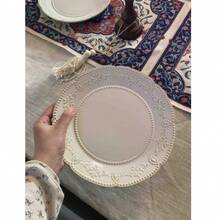 1 pieza Plato cerámico floral retro premium, plato occidental para bistec, plato para ensalada, plato para aperitivos y postres, apto para cocina, hotel, restaurante, catering, uso diario, vajilla comercial