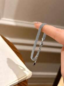1 pièce Bracelet vintage simple en argent sterling 925 pour femme. Bijou de qualité pour dames, cadeau pour fête, anniversaire ou port quotidien
