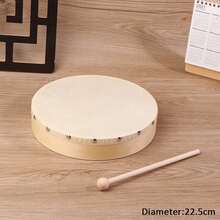 1 件装框架鼓 4/6/7/8/9/10 英寸手鼓木鼓带鼓棒套装音乐游戏玩具打击乐器 - 彩色 - 查看 14