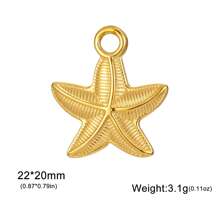 1 peça de aço inoxidável bonito mini sol e estrela do mar pingente, faça você mesmo jóias fazendo acessório para pulseira, colar, brincos