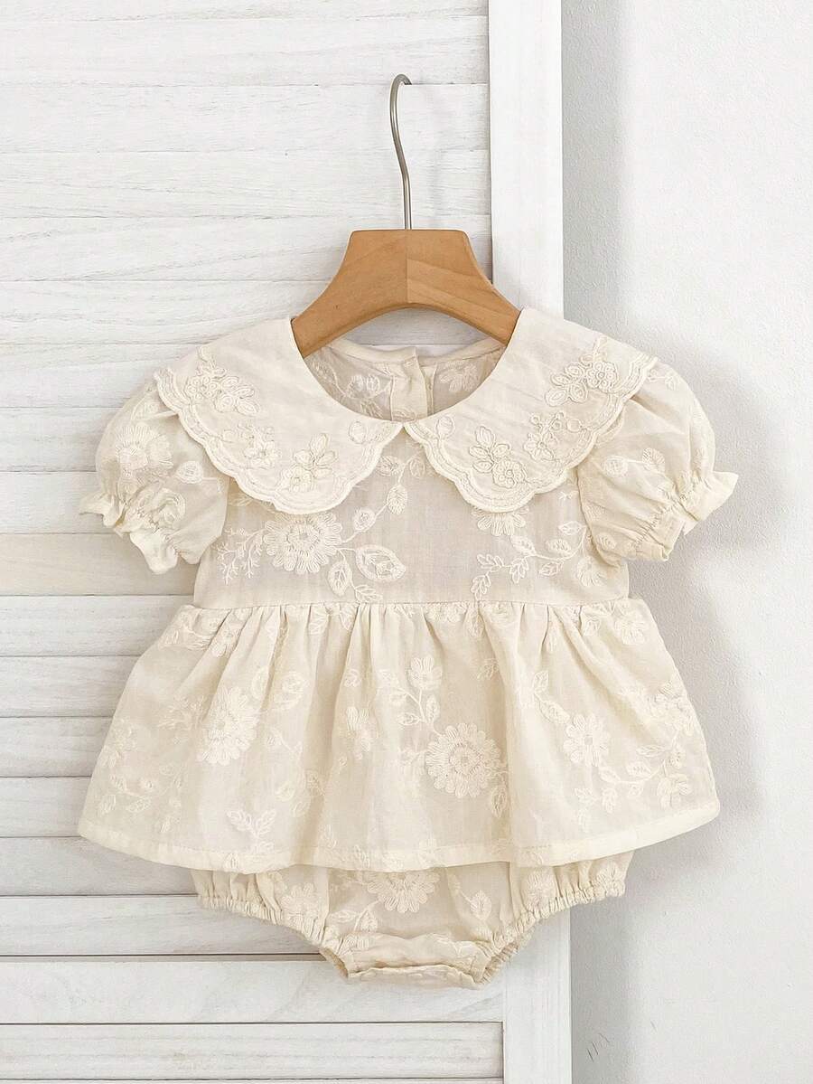 Baby Girl Summer Thin Sweet Embroidery Bodysuit