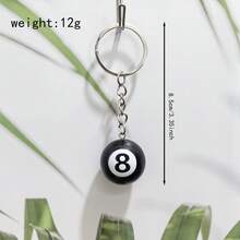 1/5 件简约台球钥匙扣配件，运动钥匙扣汽车吊坠钥匙扣汽车配件包饰背包适合学校字母可爱哥特 Y2k - 黑與白 - 查看 5