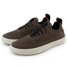 Men's Casual Knit Mesh Sports Sock Style Sneakers Comfortable Elastic With Orthopedic Insole - 針織棕色 - 查看 4