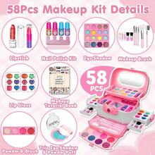 1pc Kids Pretend Makeup Set, Girls Makeup Palette, Princess Handbag, Cosmetic Beauty Vanity Kit, Lipstick, Eyeshadow, Kids Birthday Gift