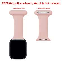 Watch Band Compatible With Apple Watch Fob 38mm 40mm 41mm 42mm 44mm 45mm 46mm 49mm,Watch Fob With Pin-On Brooch, Soft Silicone Replacement Bands For Apple Watch Series 10/9/8/7/6/SE/5/4/3/2/1/Ultra