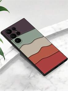 1 Stück schwarze Handyhülle mit Farbverlauf Wellenmuster, stoßfeste und rutschfeste Schutzhülle kompatibel mit Galaxy A04e/A05s/A13/A14/A15/A34/A35/A50/A52/A53/A54/S21/S22/S23/S24/S25/S25Ultra/24fe, wasserdicht, stoßfest, kratzfest