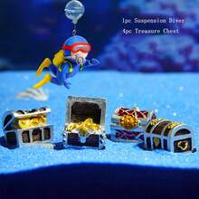 箱式水族箱装饰 – 神秘的水下沉船鱼缸装饰 | 树脂海洋主题造景艺术 | 淡水/咸水鱼缸、水族箱装饰、鱼缸装饰 - 彩色 - 查看 11