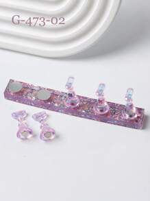 Aurora, supporto pratica per arte di unghie in cristallo lucido a scacchiera, supporto magnetico finto per unghie indossabile, base laser per praticare unghie in acrilico, accessori per unghie