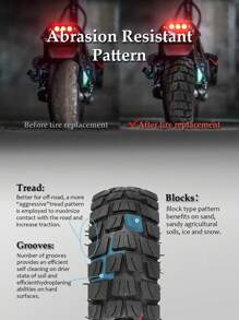 GLDYTIMES 10 Inch 10x2.75-6.5 Off-Road Rubber Tire , Titan PRO Electric Scooter Explosion Proof Super Grip