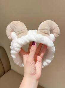 Cat Ears Coral Velvet Face Spa Hairband - Comfortable And Stylish Wash And Make-Up Headband Cute Face Wash Hair Band Plush Headband Wider Non-Slip Face Wash Make Up Anti Wet Hair Sports Face Wash Special Hair Tie Back To School