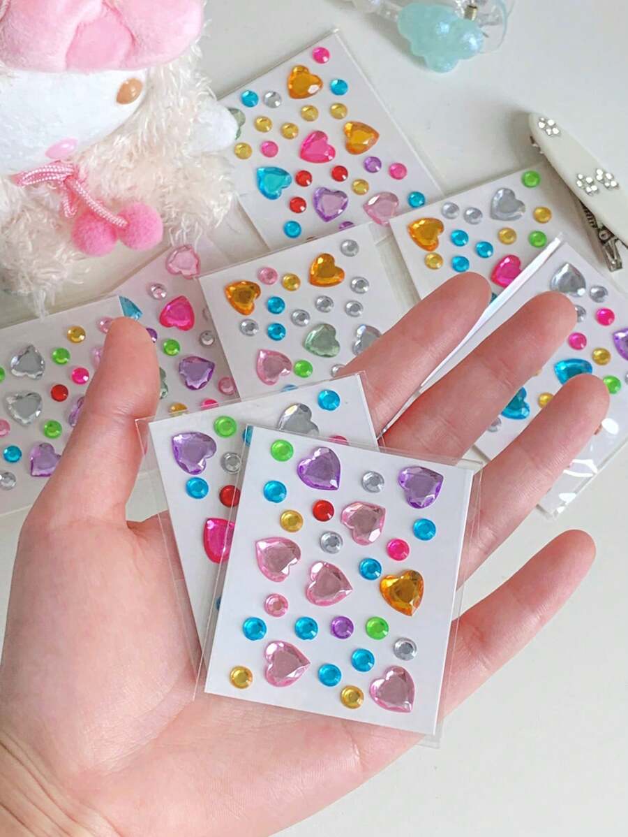 ملصقات راين قوس ، اكسسوارات ملصقات أكريليك للأطفال ، ملصقات ديكور كاميرا CCD ملئها بالراين مناسبة للتزيين على أدوات مختلفة والقرطاسية، العودة للمدرسة