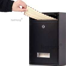 NetHong Large Letter Post Box Mail Box Steel Lockable Outdoor Wall Mounted With Keys - Black - View 11