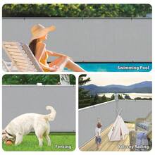 100% Polyester wasserdichter Balkon Sichtschutz - undurchsichtige Zaun Abdeckung, schützt die Privatsphäre, UV-beständig, geeignet für Apartmentgeländer, Außenterrassen, Balkone, Veranden - Verschiedenfarbig - Übersicht 8