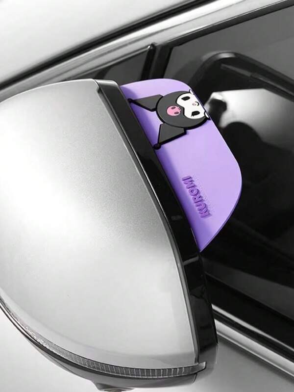 Sanrio 2 stuks Sanrio Cartoon Auto Achteruitkijkspiegel Regenkap, Wenkbrauwdecoratie voor Kuromi & Kuma-Chan, Auto Accessoires Cadeau