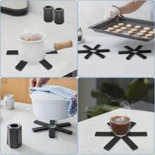 1 Pc/2 Pcs/3 Pcs Heat-Resistant Foldable Pot Mat, Foldable Six-Jaw Heat-Resistant Anti-Scalding Mat, Plastic Table Mat For Hot Bowls And Plates, Non-Slip Coaster, High-Temperature Tableware Protector