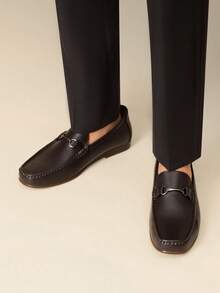 Men's Driving Loafers Slip On Casual Comfortable Dress Leather Shoes For Men Mens Dress Loafers - Cà phê nâu - Xem 3