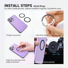 TOPK D48X Magnetic Car Phone Holder Mount, Powerful Magnetism Premium Quality Support Single-Hand Operation Metal Hook Magnetic Car Phone Mount, Powerful Magnetism Premium Quality Support Single-Hand Operation Metal Hook Magnetic Phone Holder For Car - Black - View 8