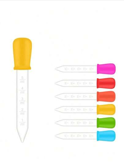 Cuentagotas de silicona de 5ml, cuentagotas medicinal transparente apto para medicamentos, experimentos escolares, moldes de caramelos, ositos de gominola, fabricación de gelatina, ciencia del petróleo, proyectos de manualidades, transferencia de líquidos, medicamentos, gotas para ojos/oídos, uso en laboratorio científico, útiles escolares, vuelta al colegio