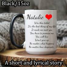 定制咖啡杯，带有手写文字/照片设计，独特的创意厨房和餐厅饮具，适合作为送给家人、朋友、同事和最亲近的人的结婚纪念礼物，可重复使用，11盎司/15盎司，白色和黑色 - 多顏色 - 查看 8