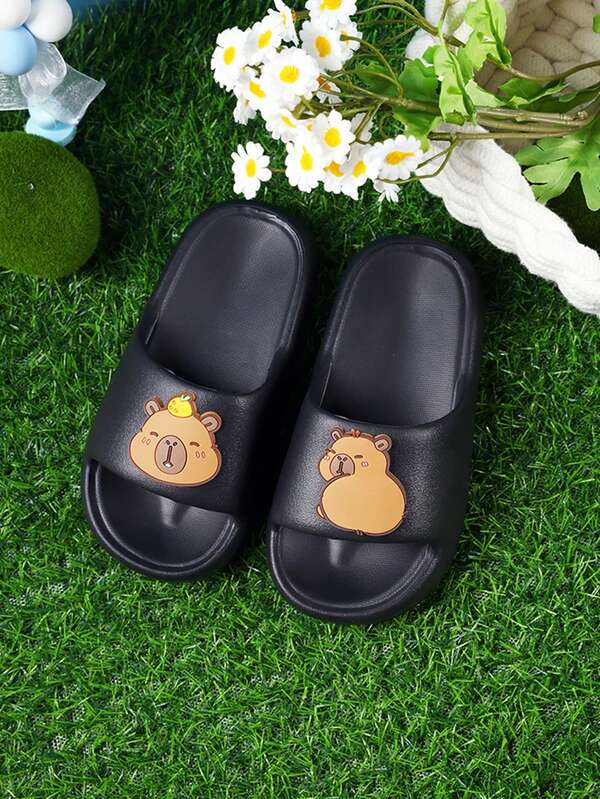 Urocze kapcie dziecięce letnie kapcie kapibara, modne lekkie wygodne kapcie domowe z miękkim spodem dla małych i starszych dzieci