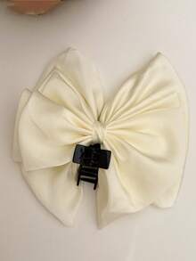 经典纯色涤纶复古优雅大号黑色蝴蝶结发夹女士时尚发饰爪夹发夹发夹